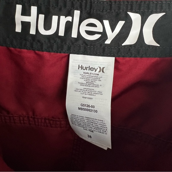 Hurley men’s board, shorts, size 38 Red - Picture 7 of 7